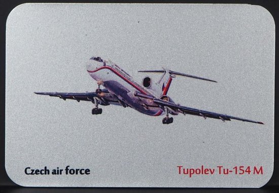 Magnetic Aluminum Tu-154 M Cech Air Force